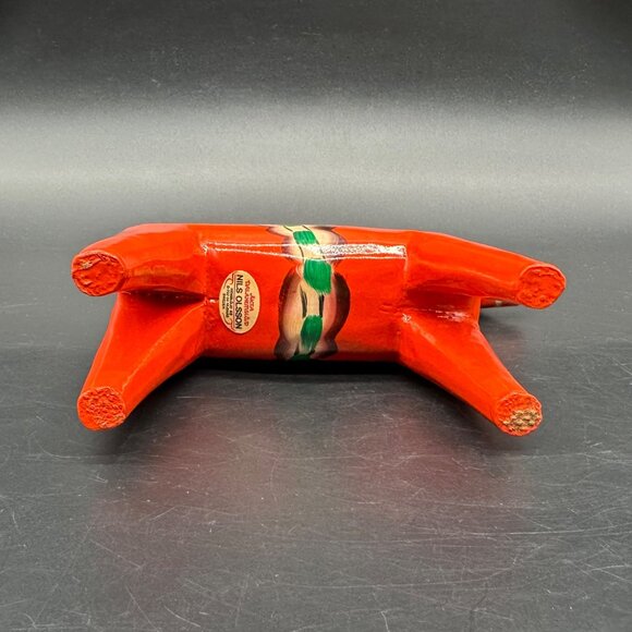 Vintage Dala Horse Figurine Nils Olsson Sweden Red Wooden Hand Painted Swedish - Picture 6 of 10